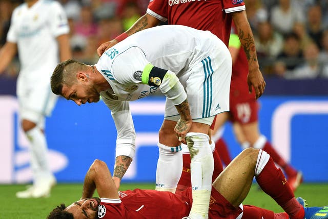 Mohamed Salah was forced off with injury following a tangle with Madrid's Sergio Ramos