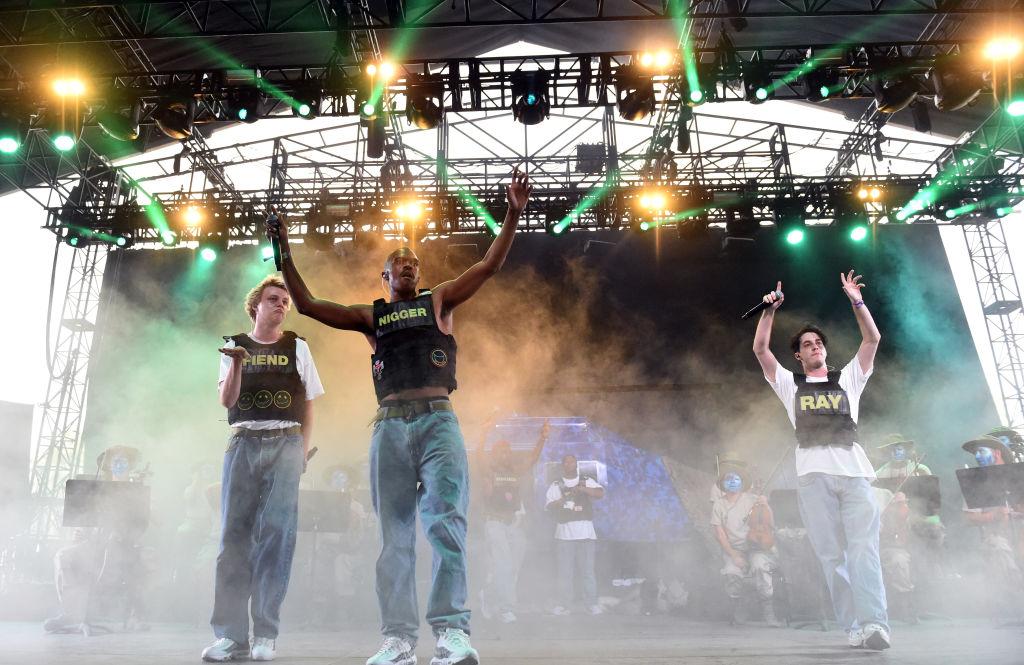 (L-R) Russell Boring aka JOBA, Ameer Vann and Matt Champion of Brockhampton perform onstage during the 2018 Coachella Valley Music And Arts Festival at the Empire Polo Field on April 21, 2018 in Indio, California.