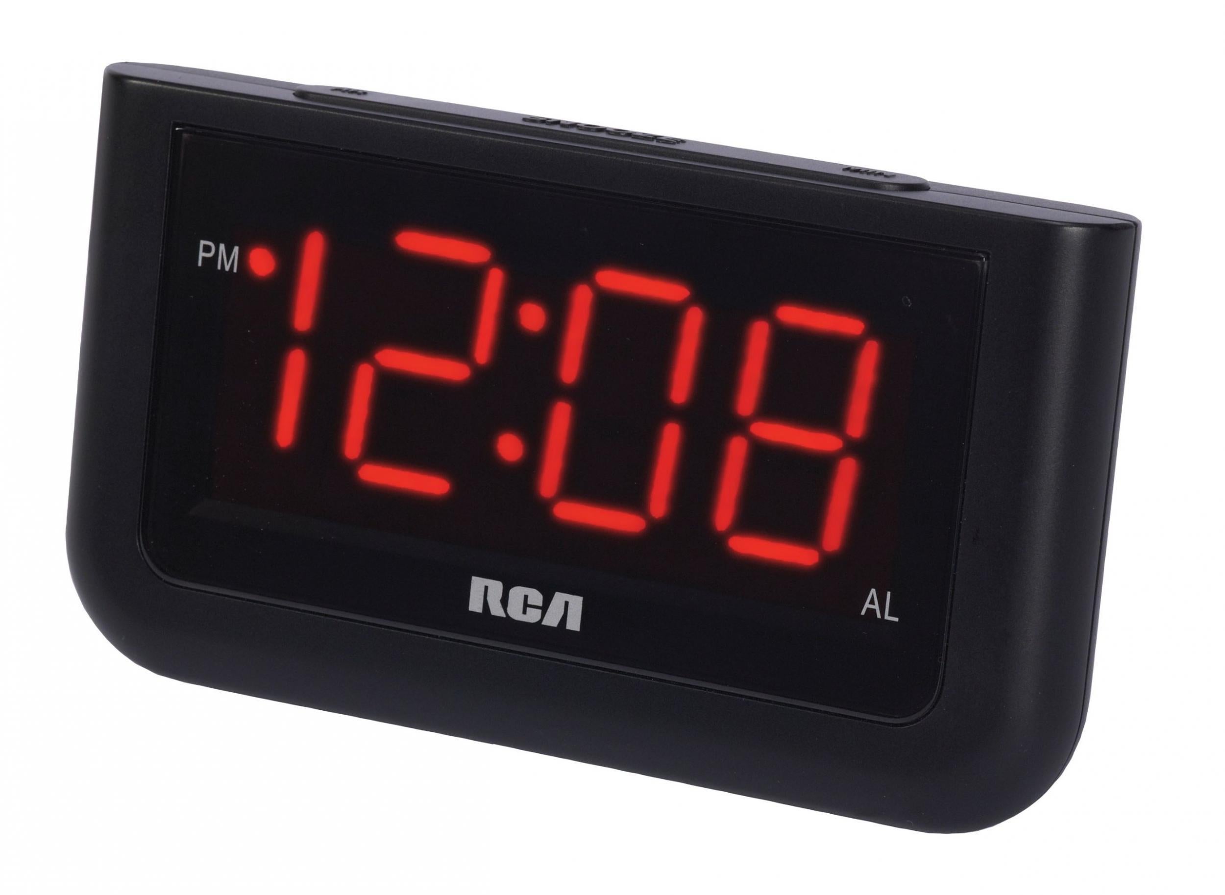 Mains Powered or Battery Operated Black Snooze Big White Digit Display Bedside Silent Wooden Clock with Multiple Alarm and 5 Level Brightness Non Ticking GINZER LED Digital Alarm Clock 