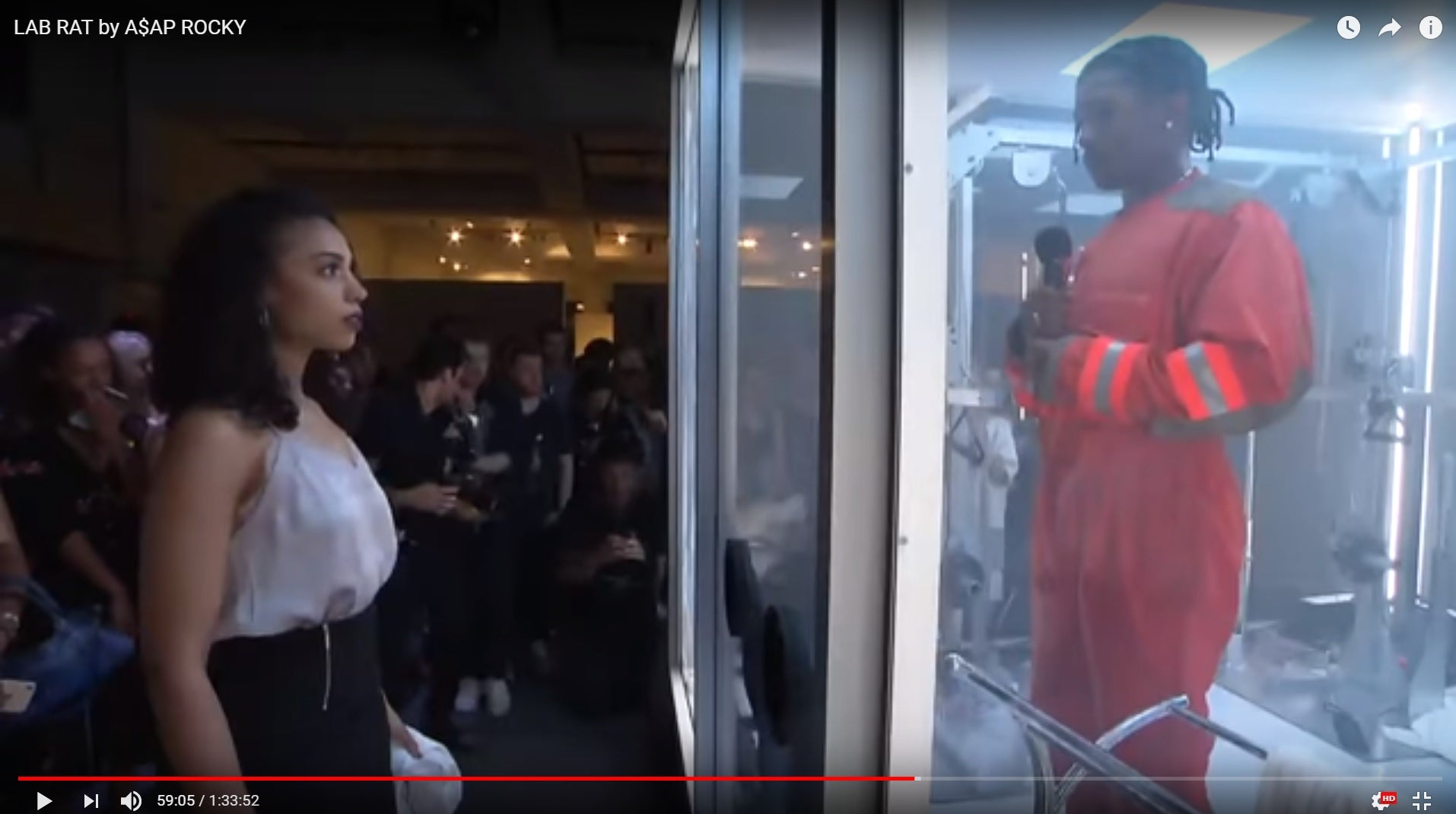 A$AP Rocky performs ‘Lab Rat’ inside a glass box, in a performance streamed on YouTube (A$AP Rocky)