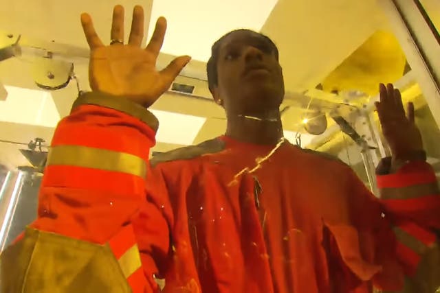 A$AP Rocky in ‘Lab Rat’, his performance art piece inside a glass box