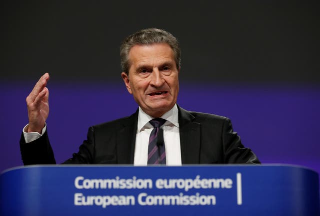 European Union Budget Commissioner Guenther Oettinger