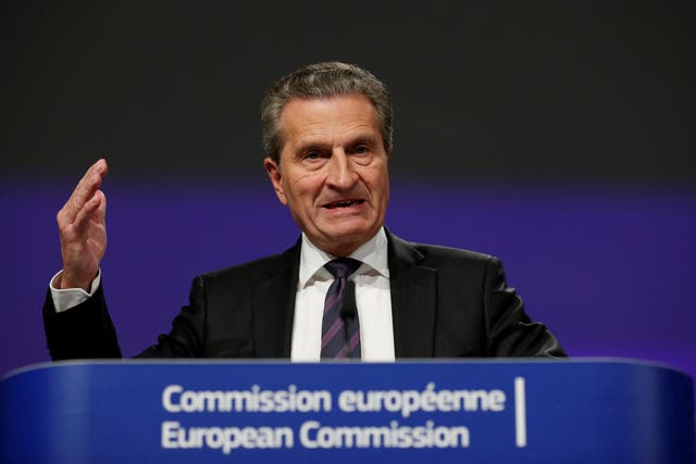 European Union Budget Commissioner Guenther Oettinger