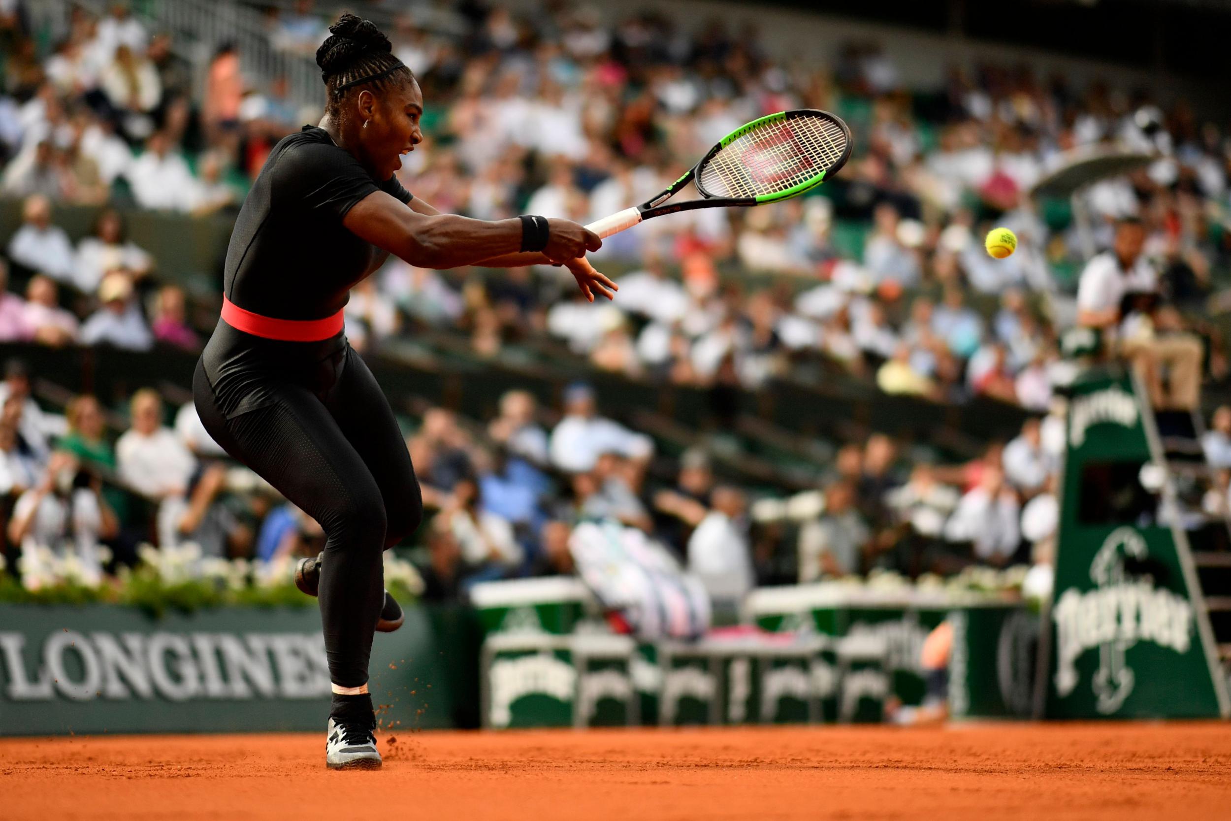 Serena Williams in action at the French Open