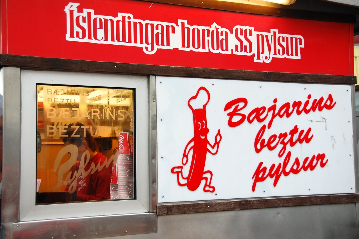 Head to Baejarins beztu pylsur for an Icelandic hot dog (Getty)
