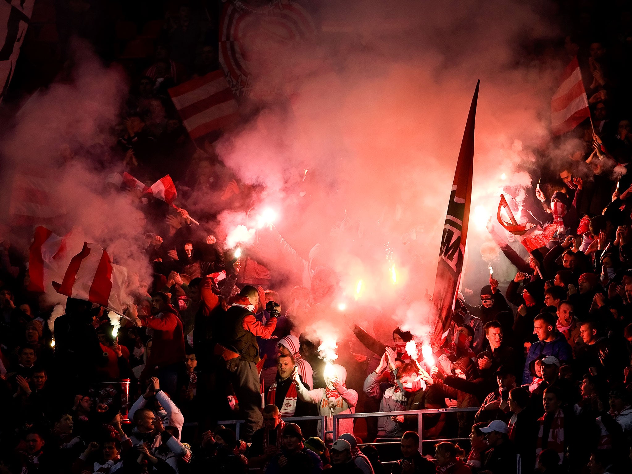 Spartak Moscow supporters twice targeted Russian national team goalkeeper Guilherme Marinato, a naturalised citizen who was born in Brazil