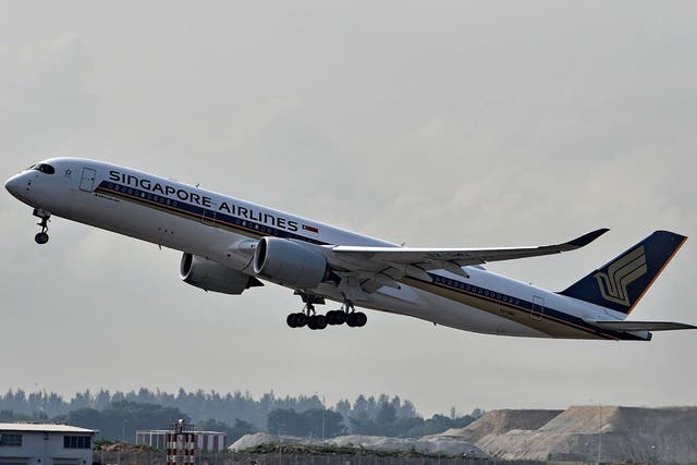A Singapore Airlines a350 aircraft taking off from Changi Airport