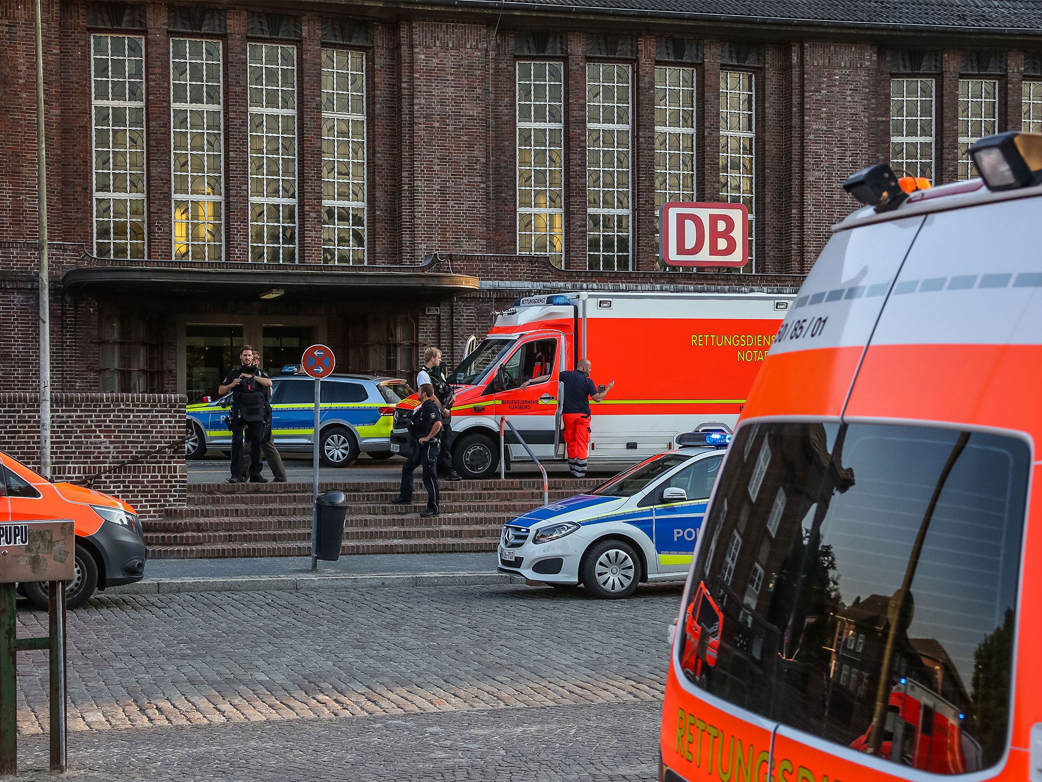 Flensburg's main train station has reportedly been evacuated following the incident