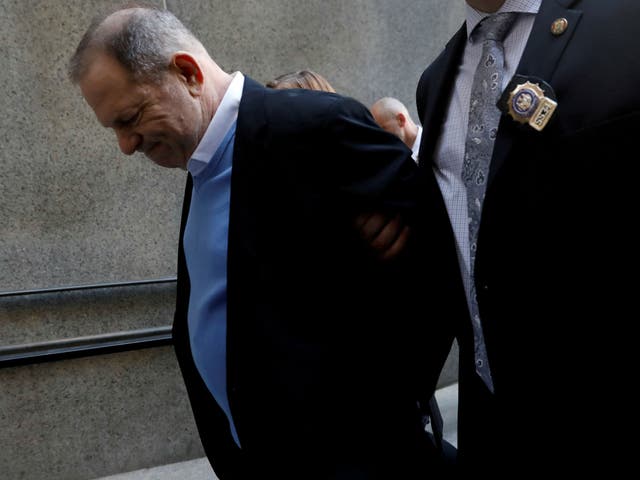 Film producer Harvey Weinstein arrives at Manhattan Criminal Court in New York