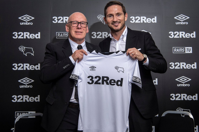 Frank Lampard poses with chairman Mel Morris
