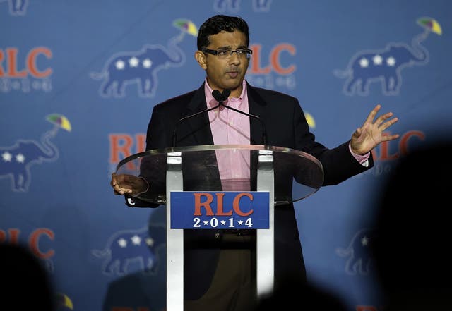 Conservative filmmaker and author Dinesh D'Souza speaks during the final day of the 2014 Republican Leadership Conference