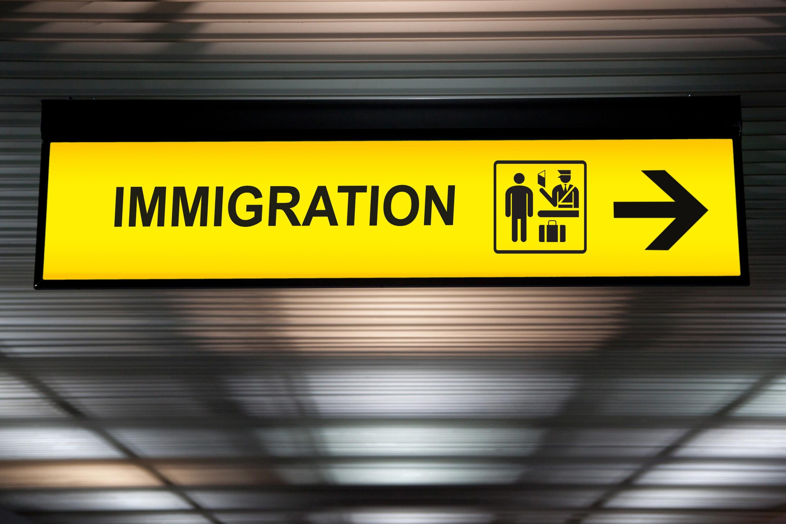 Immigration control signage