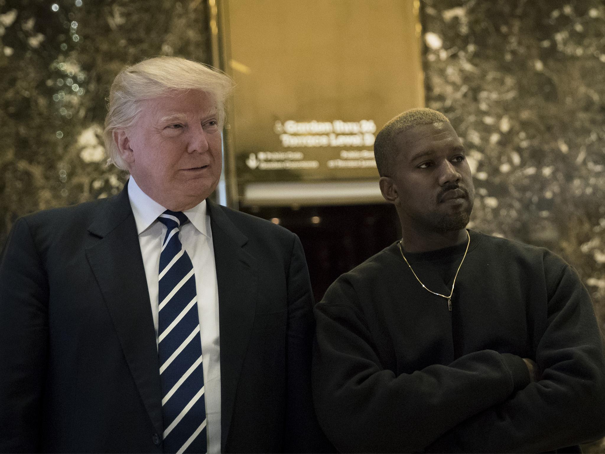 US President Donald Trump with Kanye West