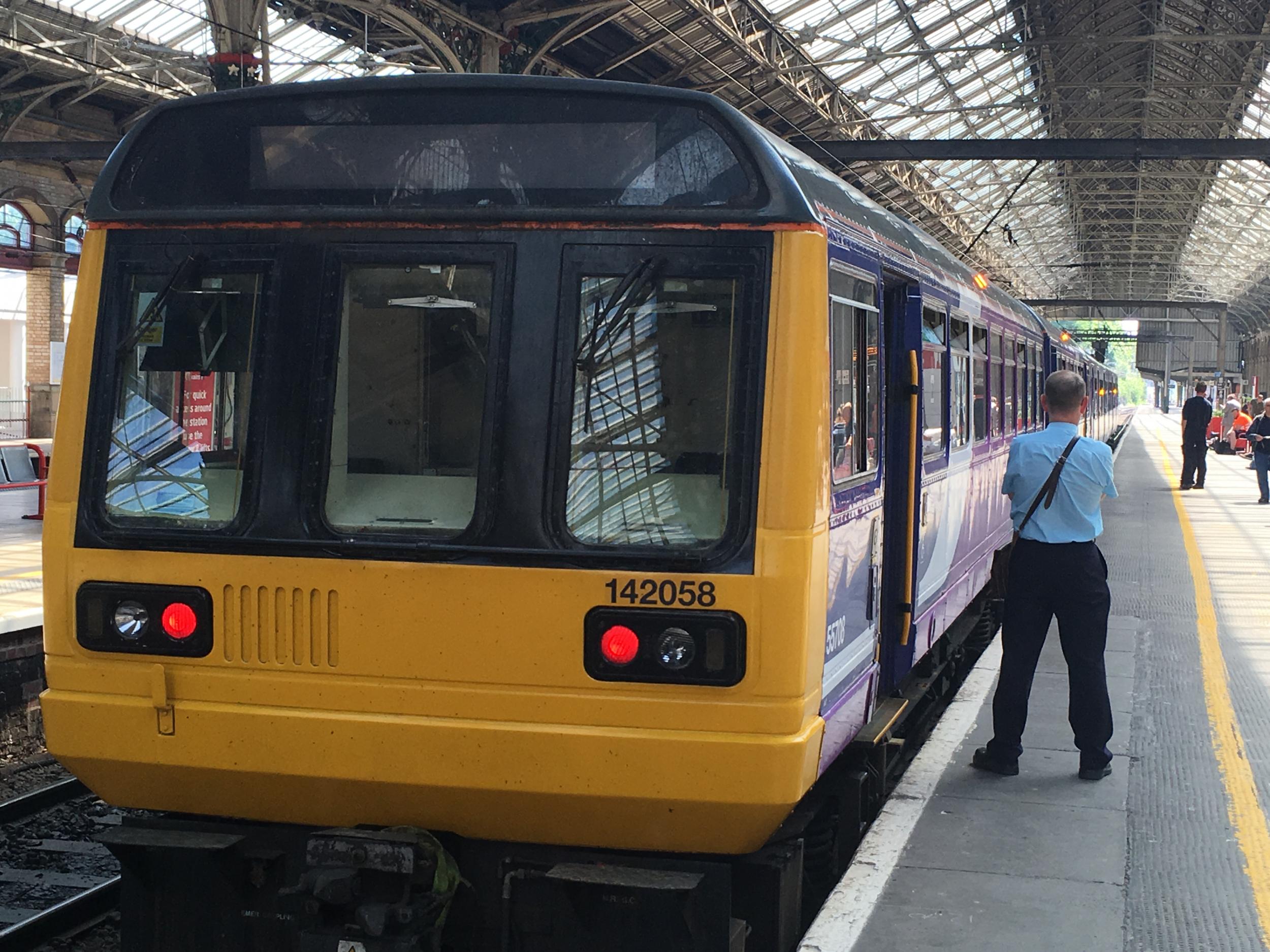 Rare sight: A Northern Pacer train at Preston in Lancashire
