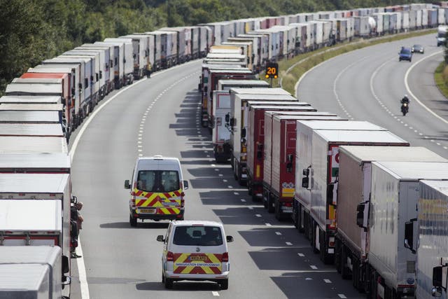 Lorries had to use the M20 as an overflow lorry park in 2015 during major cross-channel disruption