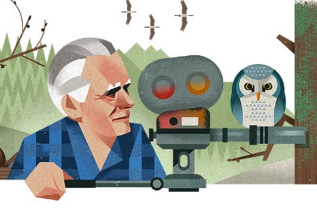 Wildlife filmmaker Heinz Sielmann is the subject of today's Google Doodle