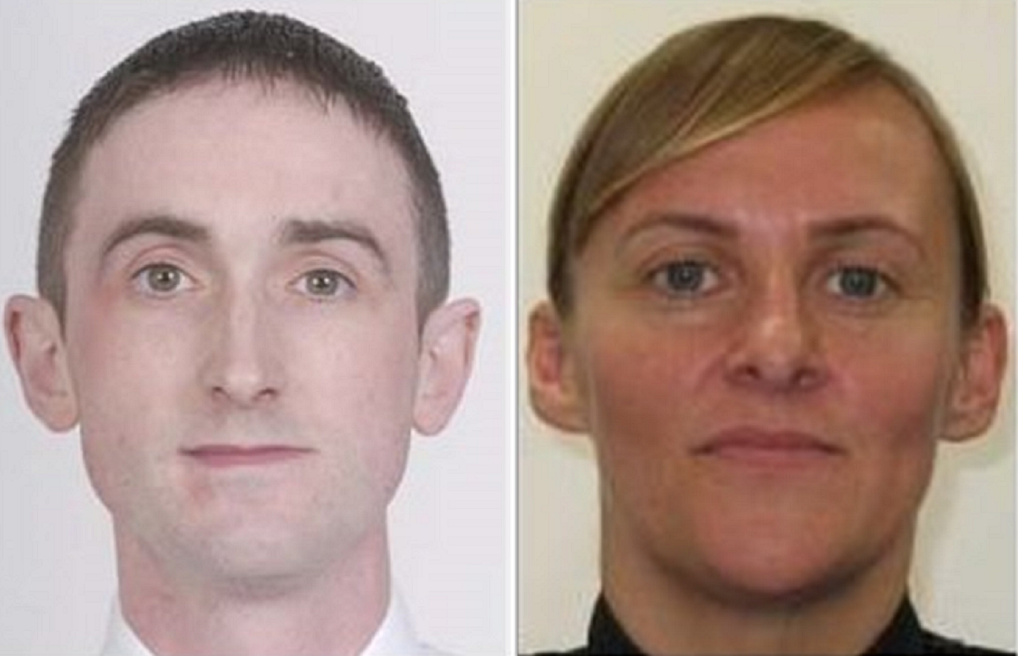 Police constables Kenny MacKenzie, 43, (left) and Laura Sayer, 39, (right) were both seriously injured after an incident at an address in Greenock, Inverclyde