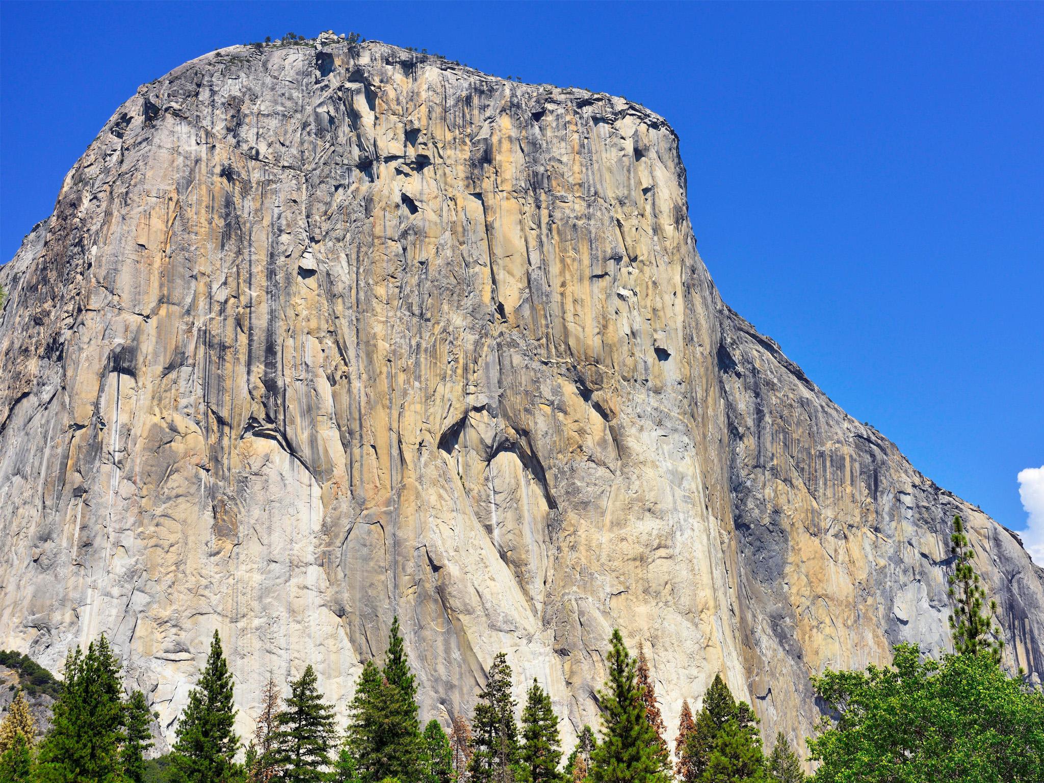 The El Capitan rock formation in California's Yosemite Valley