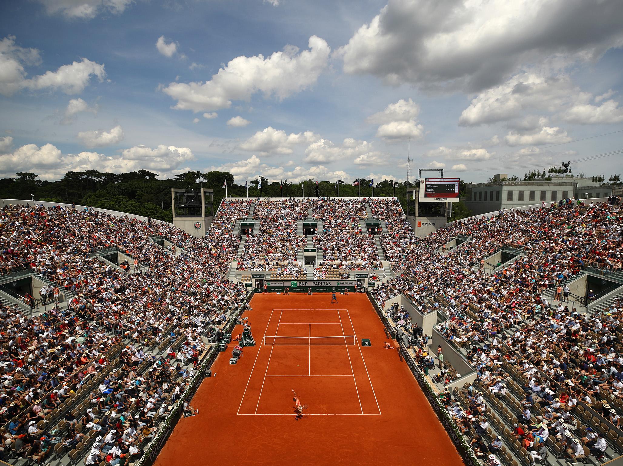 A view of the match on court Suzanne Lenglen