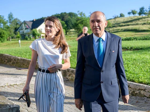 Janez Jansa thanks supporters after his party wins most votes in Slovenian polls