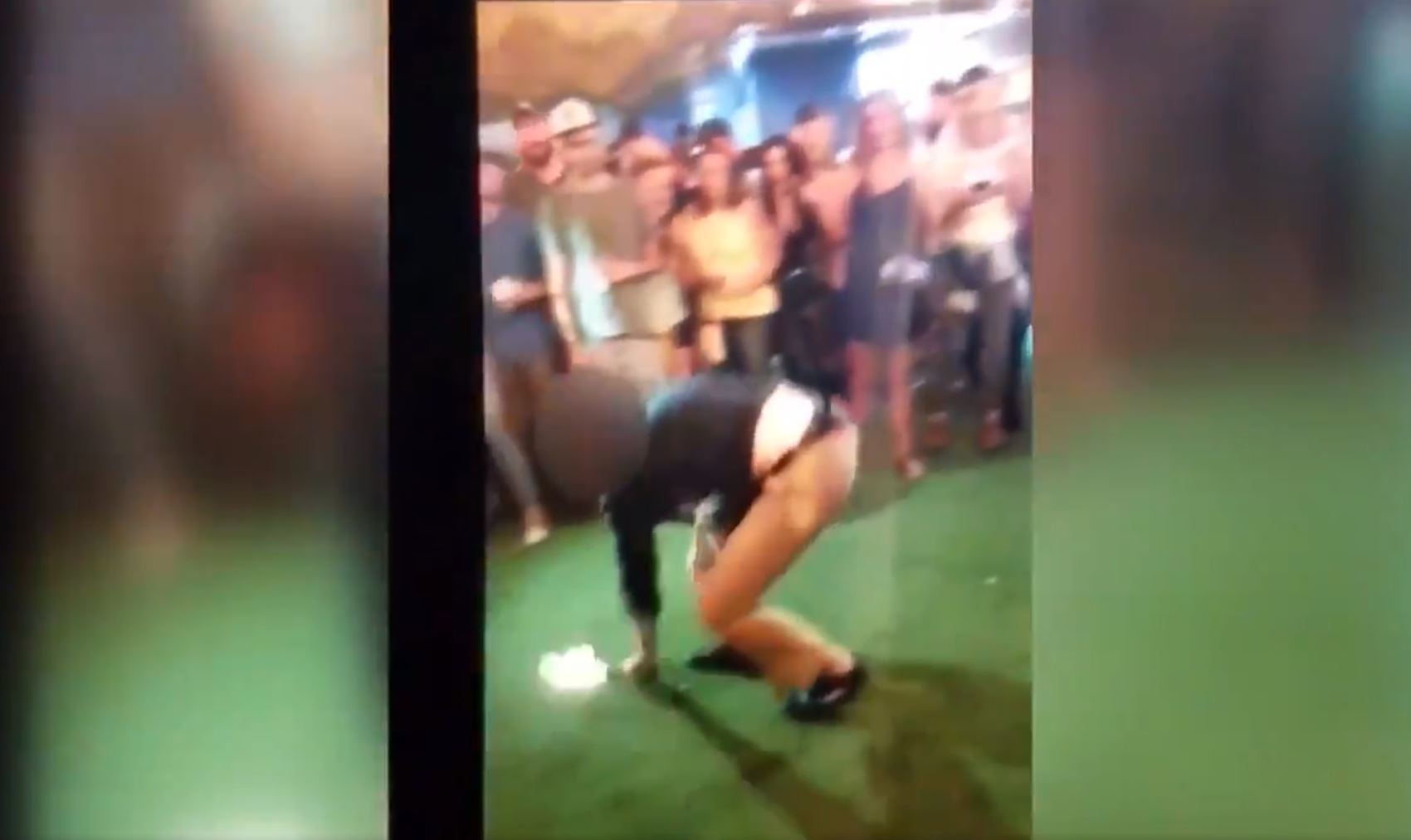 Fbi Agent Dancing In Nightclub Drops Gun Doing Backflip - police tape stripper outfit roblox