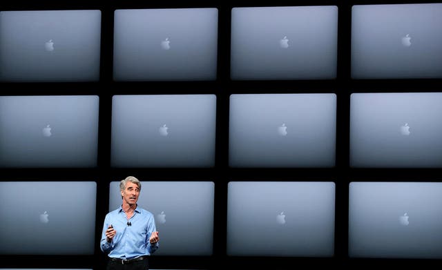 Apple's senior vice president of Software Engineering Craig Federighi speaks during the 2018 Apple Worldwide Developer Conference (WWDC) at the San Jose Convention Center on June 4, 2018