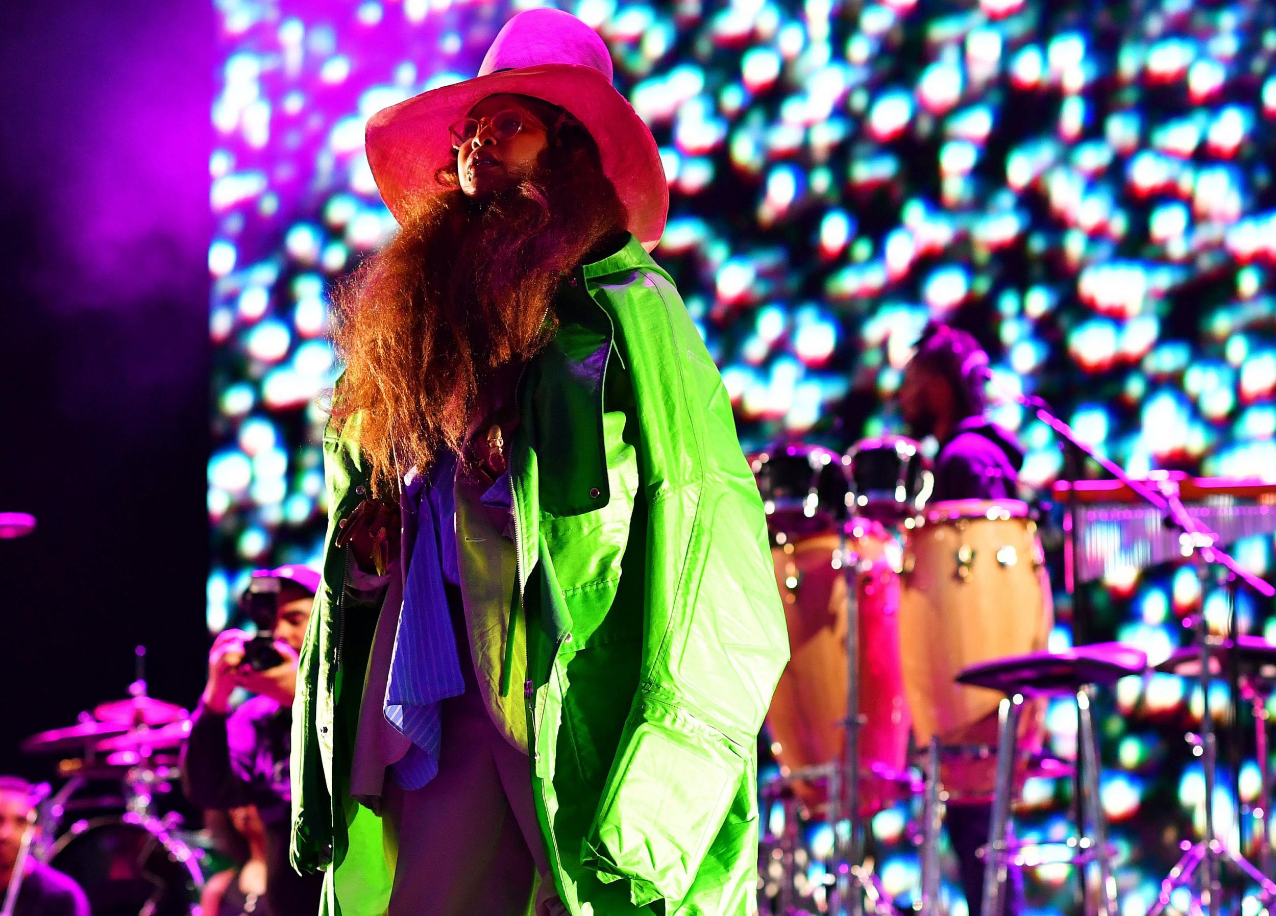 Erykah Badu performs on the Fader Stage during Field Day festival 2018 in London