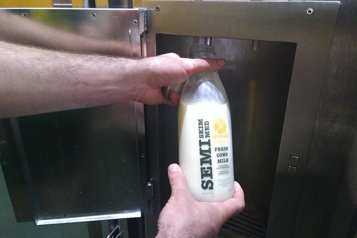 Scottish supermarket launches milk vending machine to cut down on plastic waste