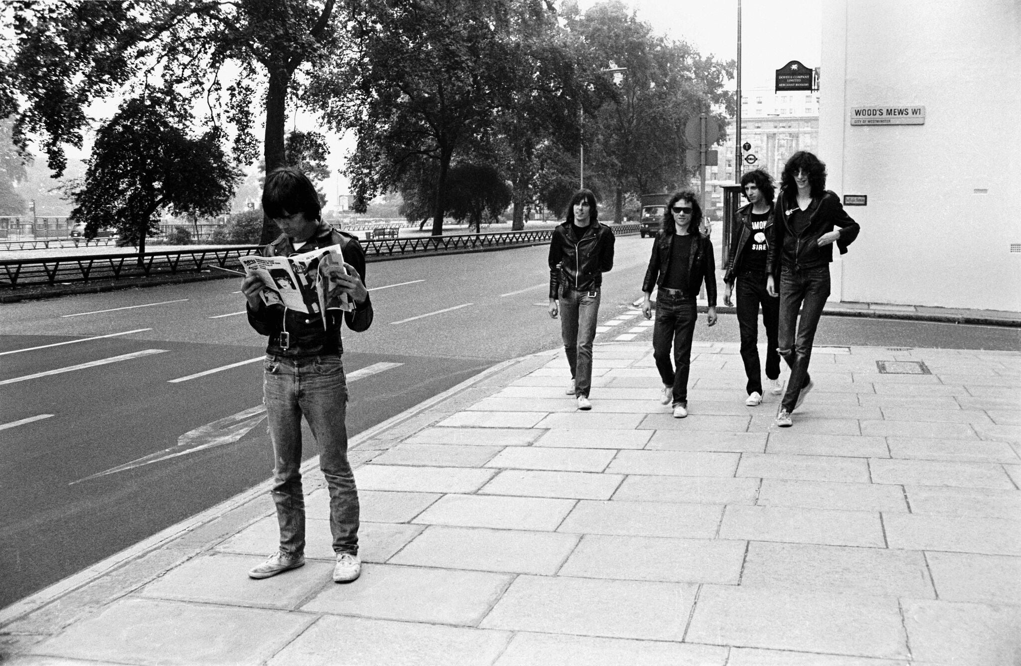 The band while touring in London (Danny Fields/Reel Art Press)