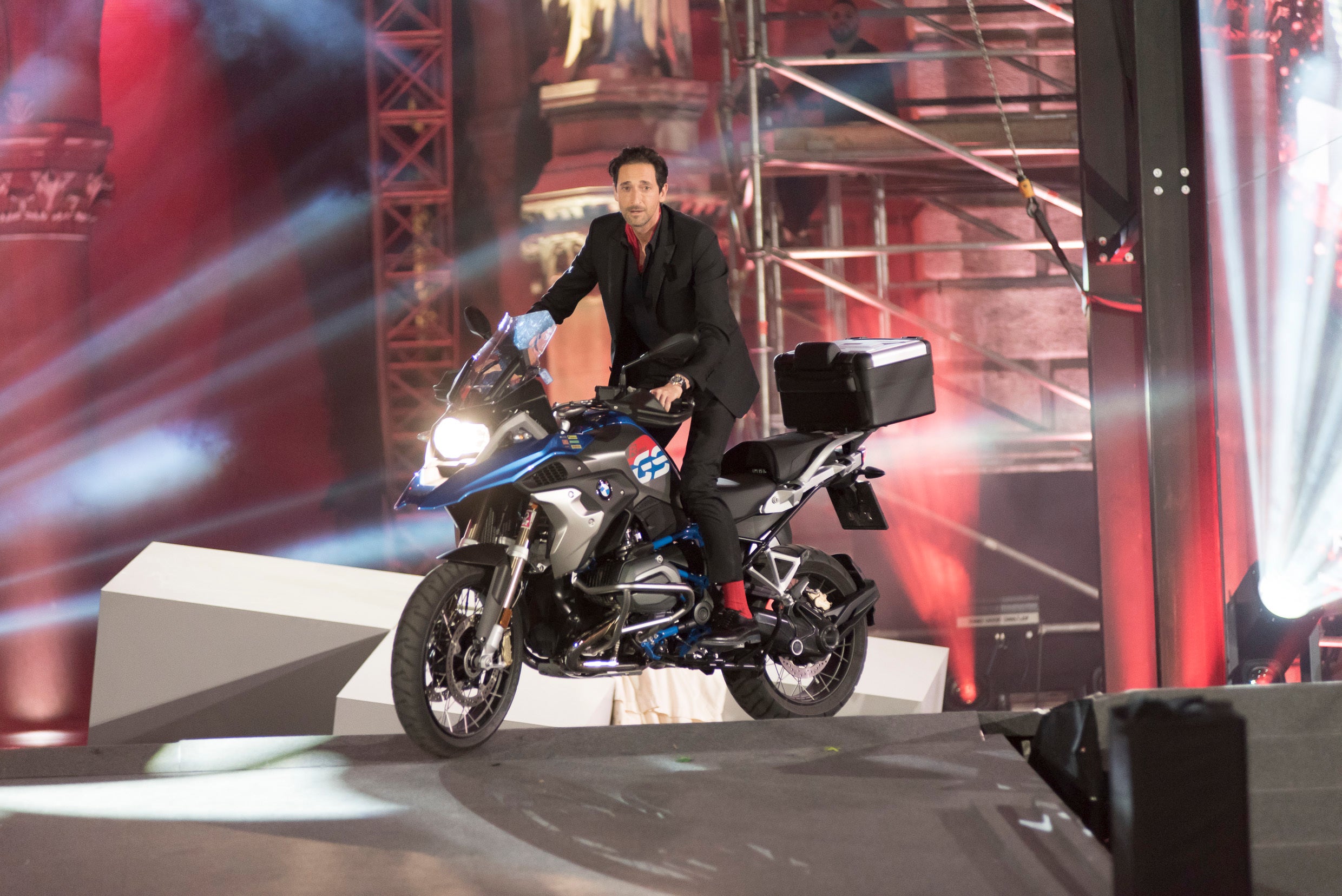 Adrien Brody on his motorcycle at the Life Ball pre-show. Credit: Life Ball/ Raimund Appel
