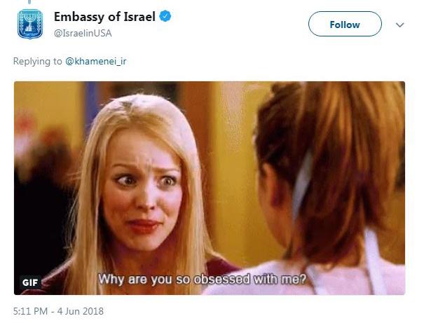 The Israel embassy post was widely shared on social media