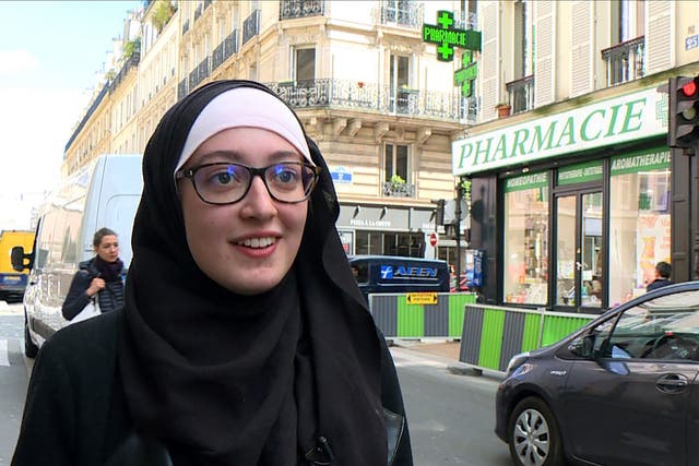 Maryam Pougetoux prompted outrage by wearing a headscarf during a TV interview