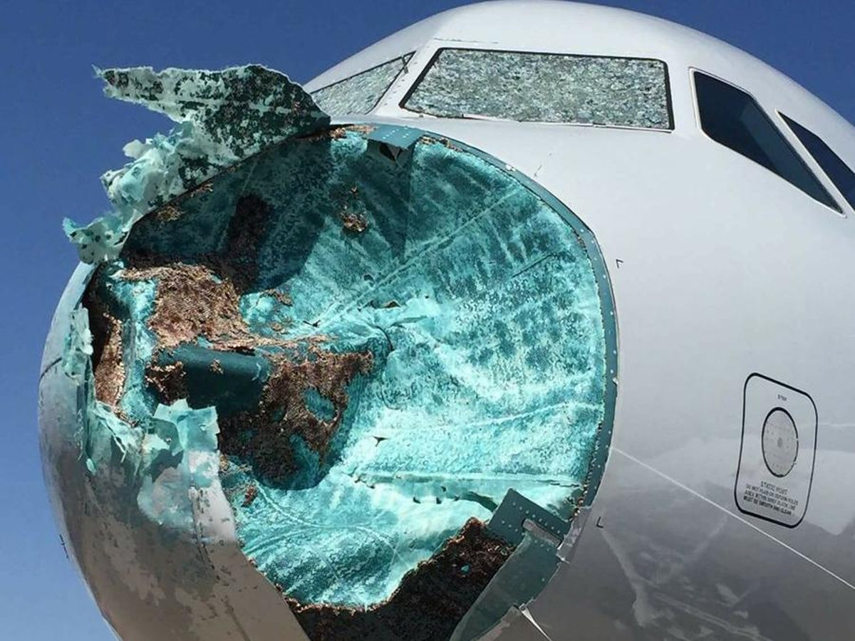 Plane plunges 'like a rollercoaster' as nose and windows destroyed by hail  in thunderstorm | The Independent | The Independent