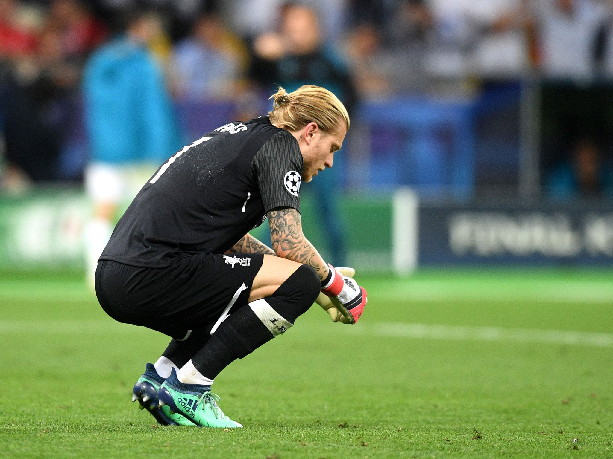 Loris Karius looks on after defeat in the Champions League final