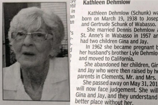 The obituary of Kathleen Dehmlow shocked and fascinated the world this week