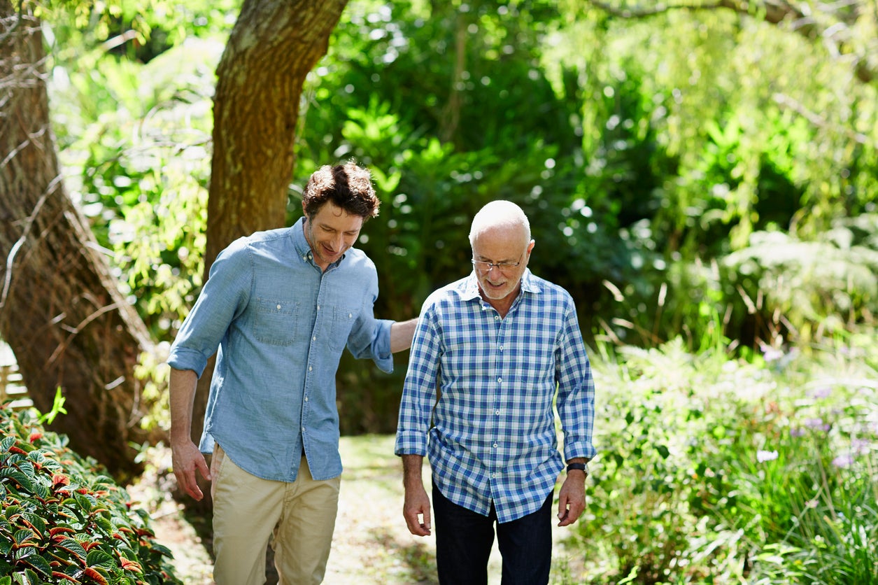 Make the most of the weather by going for a walk with your dad