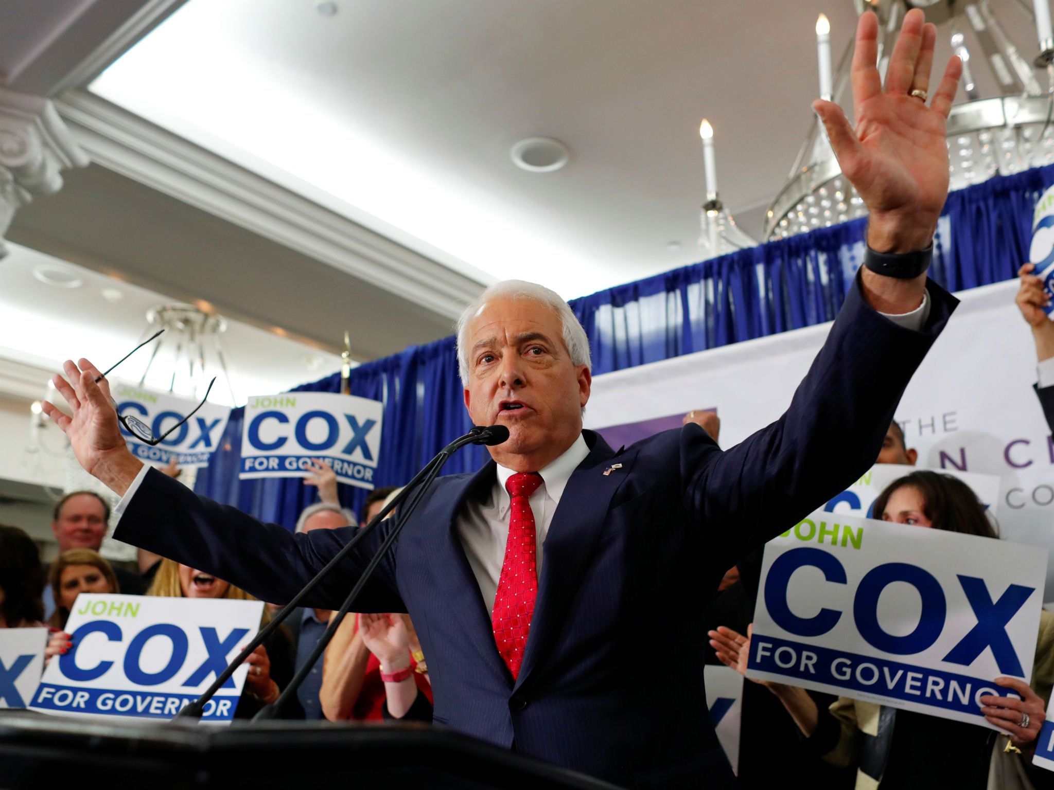 Republican gubernatorial candidate John Cox speaks at his election night headquarters in San Diego, California after placing second in the primary