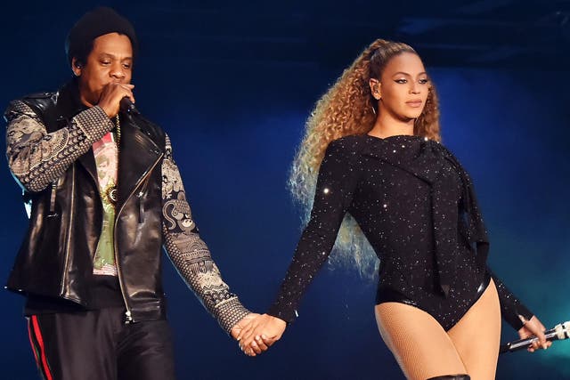 Jay-Z and Beyonce Knowles perform on stage during the "On the Run II" tour opener at Principality Stadium on June 6, 2018 in Cardiff, Wales. 