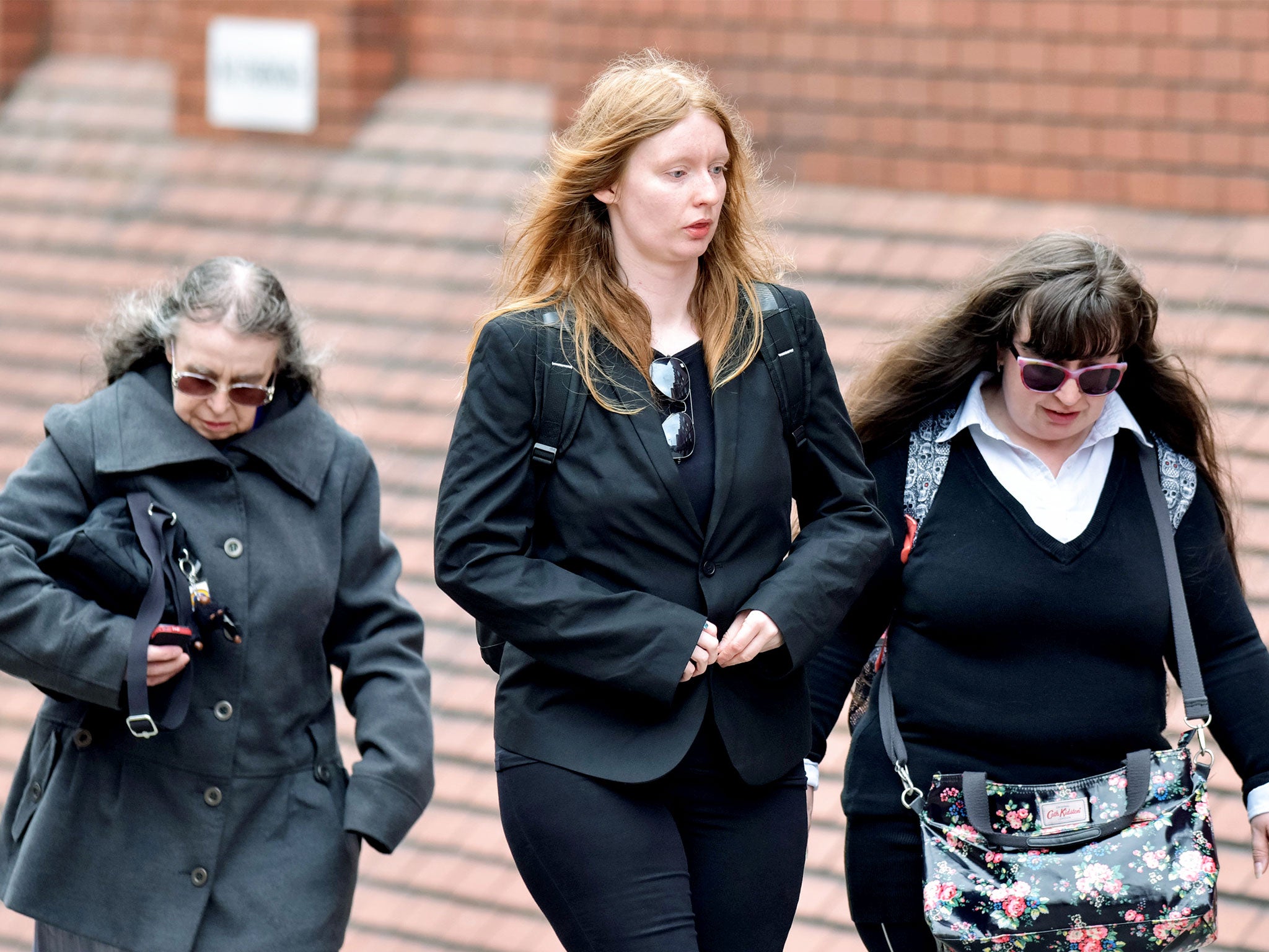 (l to r) Denise Cranston, Abigail Burling and Dawn Cranston at Leeds Crown Court on Wednesday