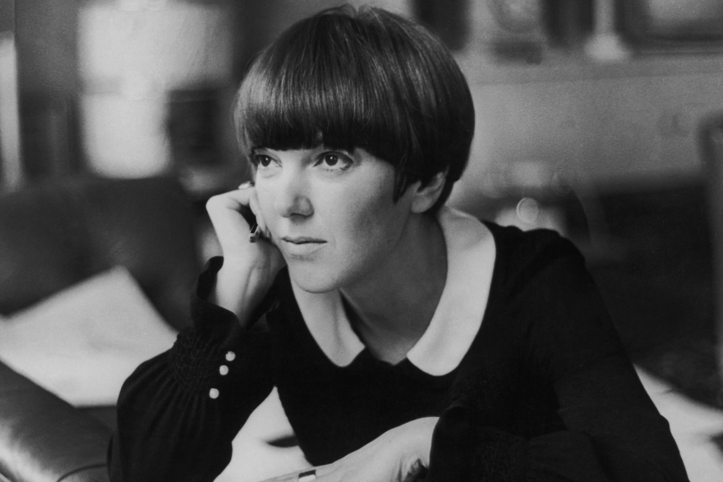 Mary Quant at home in Chelsea, London. 1965