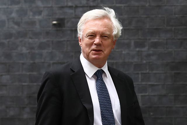 Secretary of state for exiting the European Union David Davis leaves No 10 Downing Street