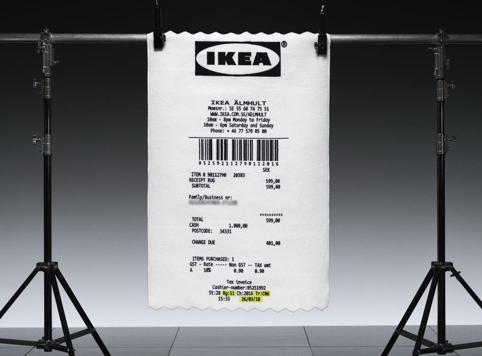 Ikea's new collaboration with Virgil Abloh features a receipt rug (IKEA)