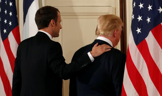 Donald Trump and Emmanuel Macron during the French president's state visit