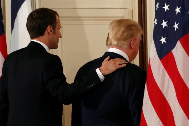 Donald Trump and Emmanuel Macron during the French president's state visit