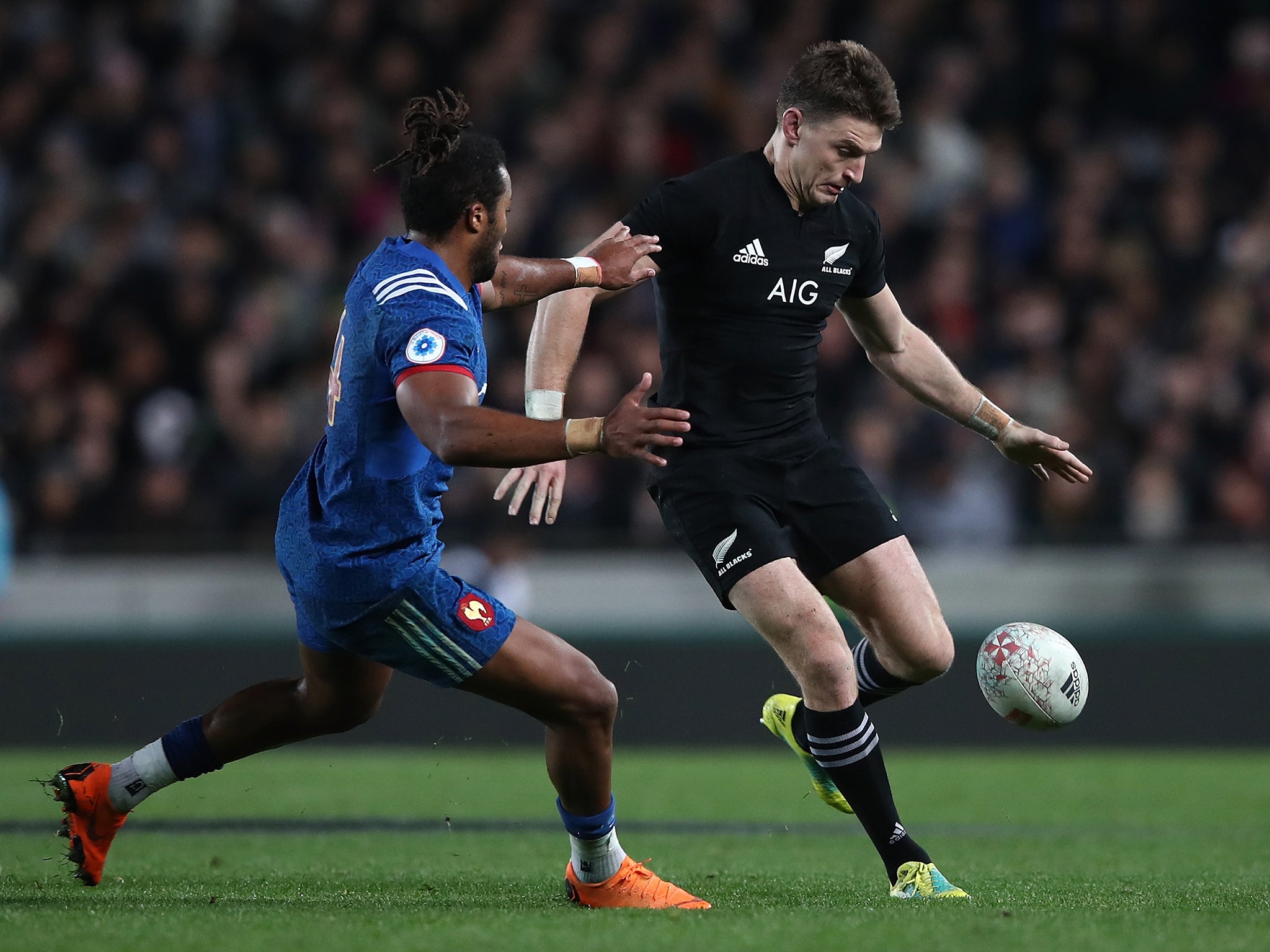 Beauden Barrett joined his two brothers Jordie and Scott in the All Blacks side