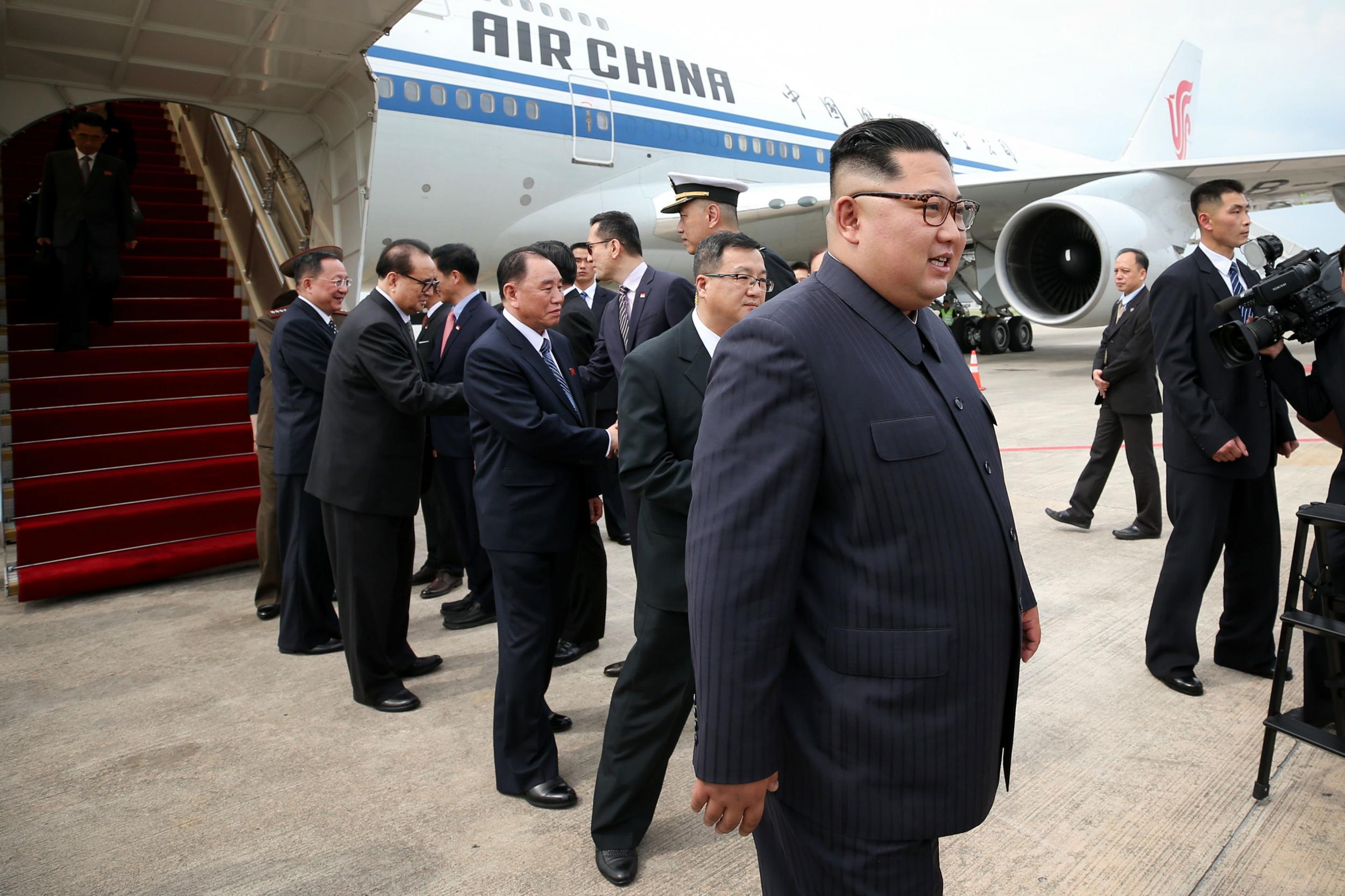 Kim Jong-un arrives at Singapore's Changi airport