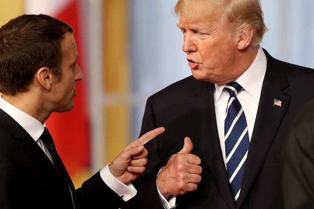 Mr Macron had harsh words for the American president after the summit
