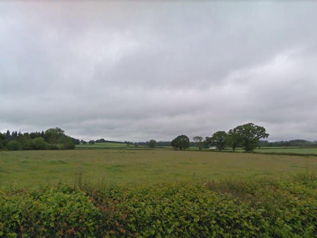 The plane came down in fields near the Court Robert Arts centre