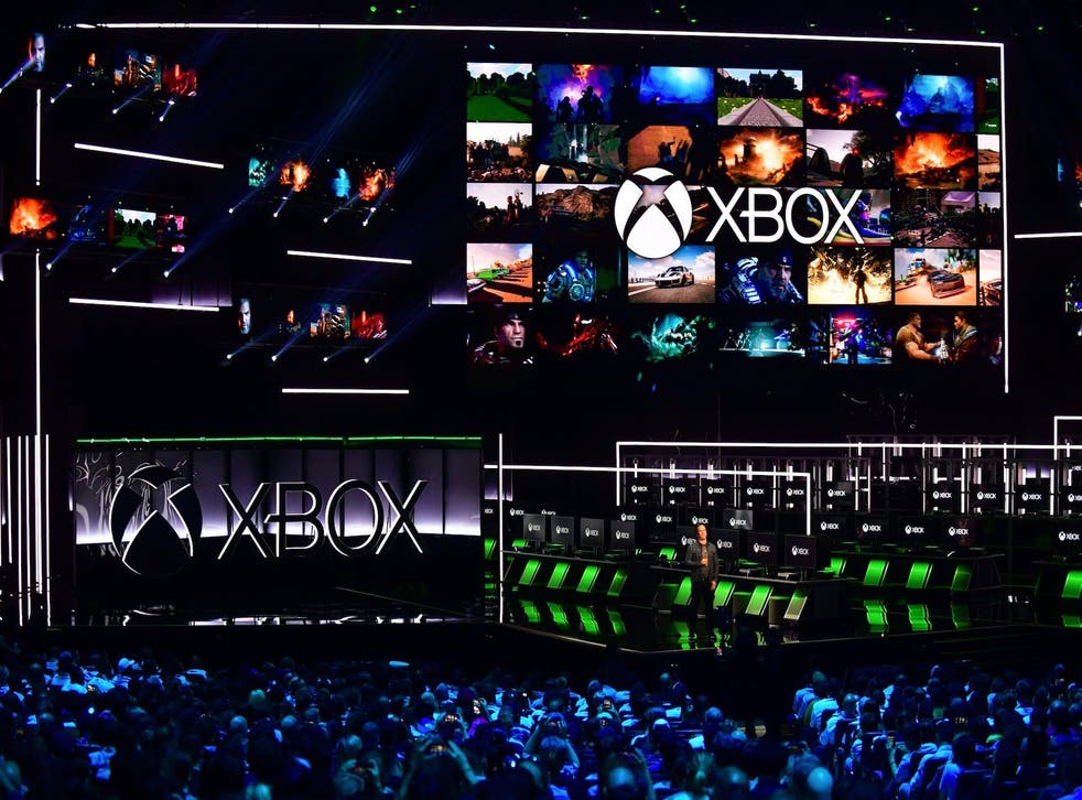 Phil Spencer, Executive President of Gaming at Microsoft addresses the audience at the Xbox 2018 E3 briefing in Los Angeles, California on June 10, 2018 ahead of the 24th Electronic Entertainment Expo which opens on June 12