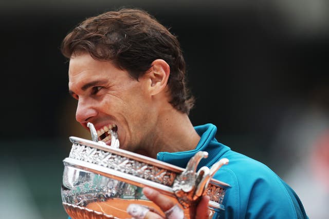 Rafa Nadal celebrates his historic 11th French Open title